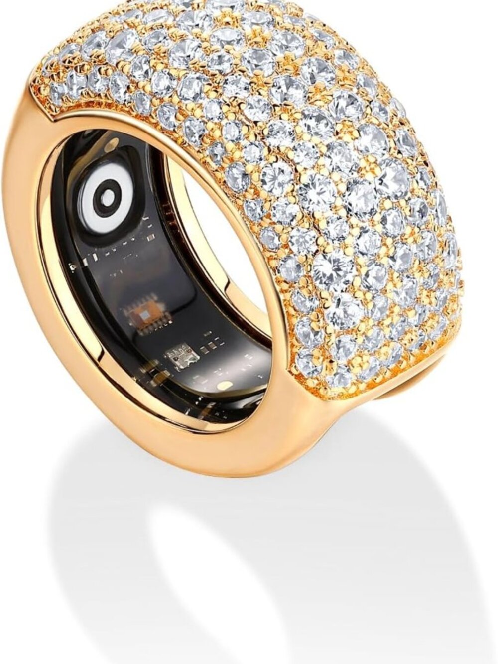 14K Gold Plated Pave Smart Ring Cover for Oura Ring Gen 4 - Stylish & Durable